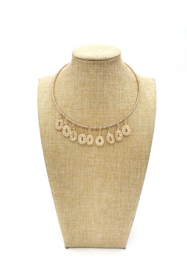 Wholesaler M&P Accessoires - Necklace in copper wire and rhinestones
