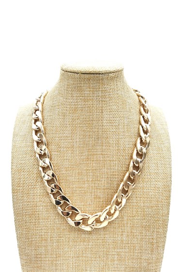 Großhändler M&P Accessoires - Chunky mesh necklace in fancy metal