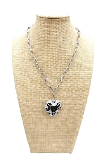 Großhändler M&P Accessoires - Heart pendant mesh necklace