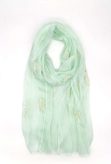 Wholesaler M&P Accessoires - Butterfly embroidered scarf