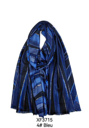 Wholesaler M&P Accessoires - Soft striped print scarf with gilding