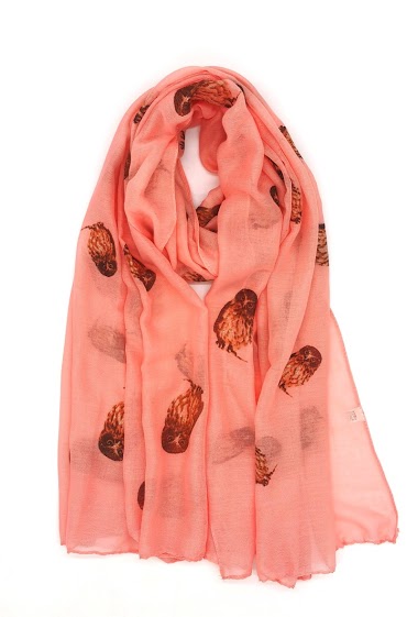Wholesaler M&P Accessoires - Printed scarf with sequins and pattern owl