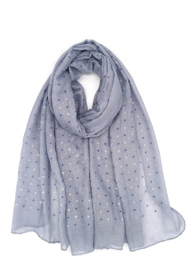 Wholesaler M&P Accessoires - Shiny print scarf with windmill pattern