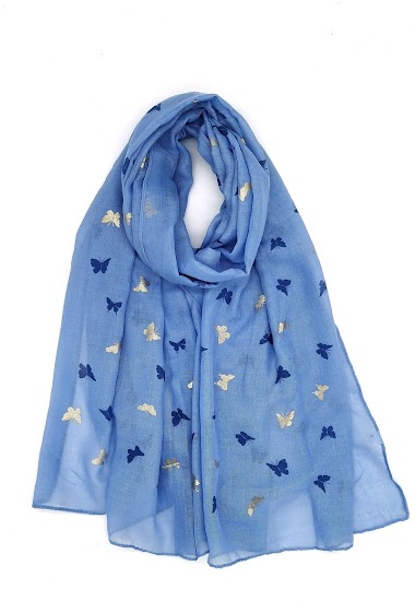 Großhändler M&P Accessoires - Shiny butterfly print scarf
