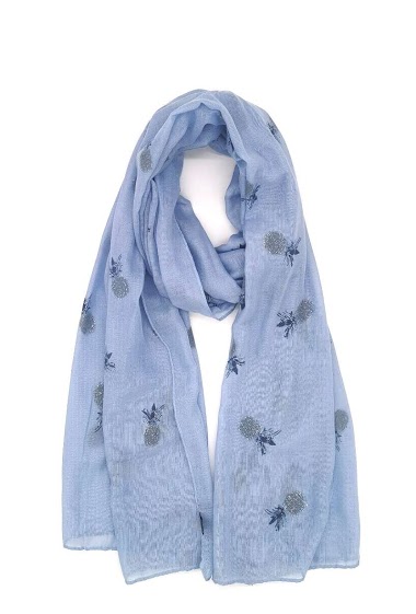 Wholesaler M&P Accessoires - Pineapple print scarf with sequins