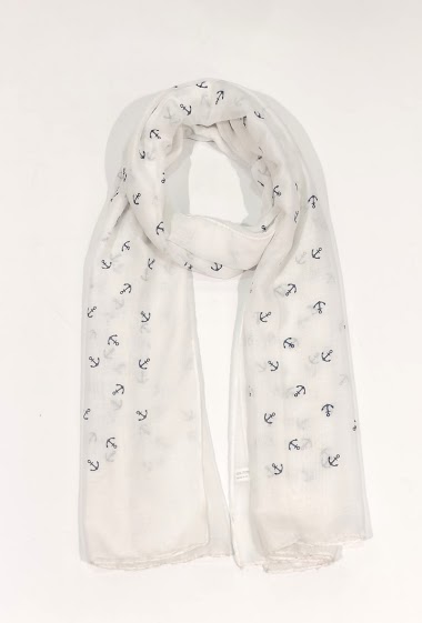 Grossiste M&P Accessoires - Foulard imprimé à motif marin petits ancres