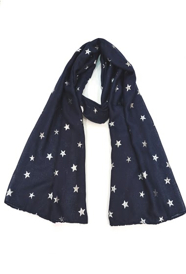 Wholesaler M&P Accessoires - Scarf printed silver pattern stars