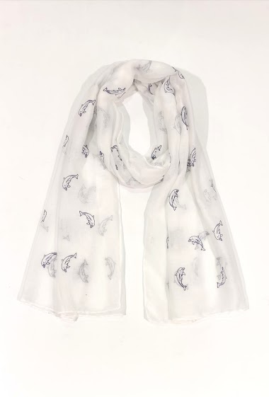 Wholesaler M&P Accessoires - Scarf printed pattern dolphin