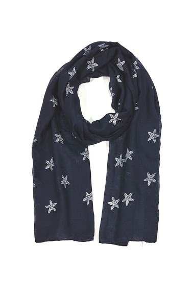 Grossiste M&P Accessoires - Foulard imprimé motif marin étoile de mer