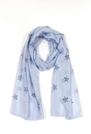 Grossiste M&P Accessoires - Foulard imprimé motif marin étoile de mer