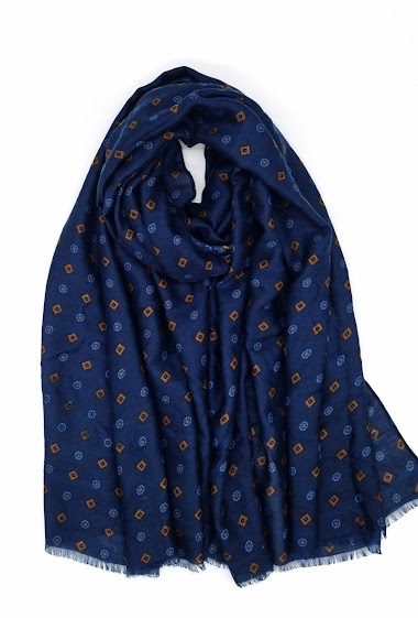 Wholesaler M&P Accessoires - Printed scarf with small square pattern