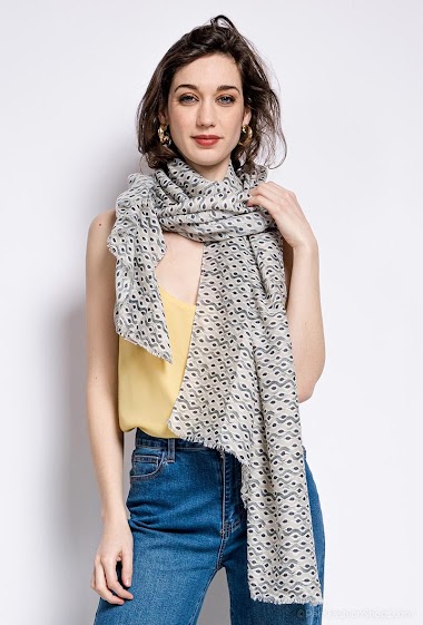 Wholesaler M&P Accessoires - Gray zigzag print scarf