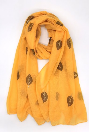 Wholesaler M&P Accessoires - Scarf printed with leaves pattern