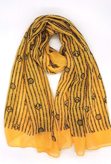 Wholesaler M&P Accessoires - Striped and nautical pattern printed scarf