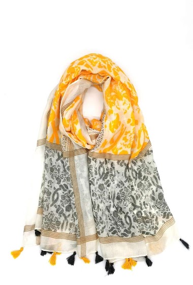 Großhändler M&P Accessoires - Scarf with two-tone pompoms