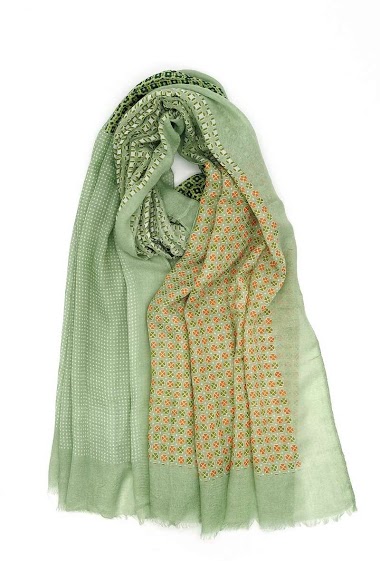 Großhändler M&P Accessoires - Scarf with clover and polka dot print