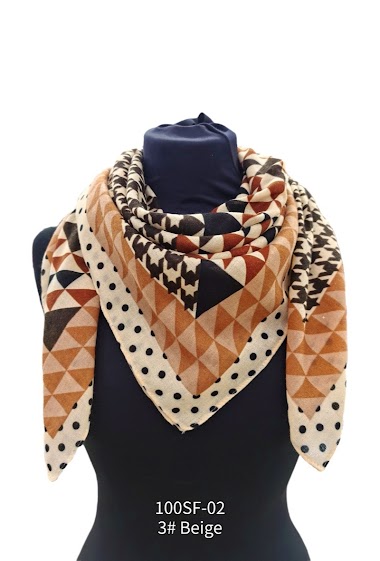 Wholesaler M&P Accessoires - Square cotton scarf 90*90 CM with mini sequins