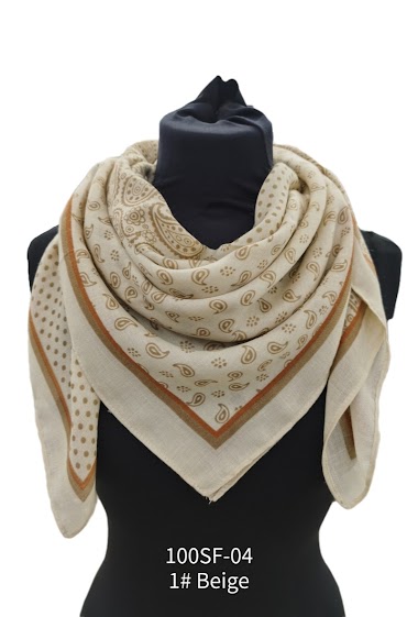 Wholesaler M&P Accessoires - Square cotton scarf 90*90 CM with mini sequins