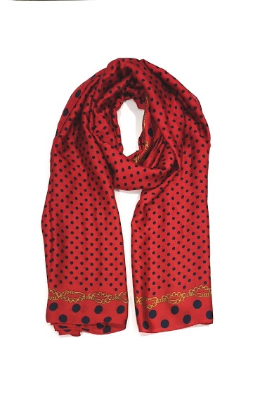 Wholesaler M&P Accessoires - Polka dot print silk scarf 180*90 cm