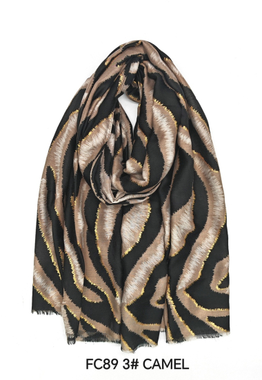 Mayorista M&P Accessoires - Pañuelo estampado leopardo con dorado