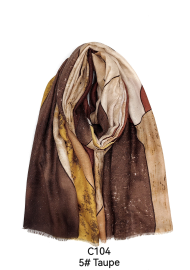 Wholesaler M&P Accessoires - Gradient block print scarf with sequins