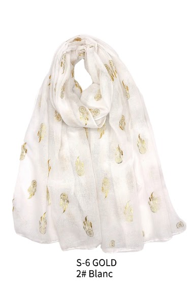 Wholesaler M&P Accessoires - Shiny golden printed scarf with dream catcher pattern