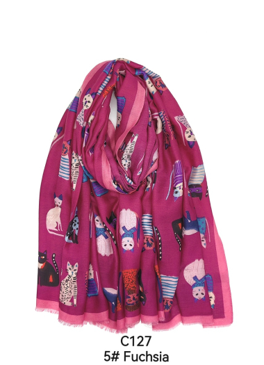Wholesaler M&P Accessoires - Cat print scarf