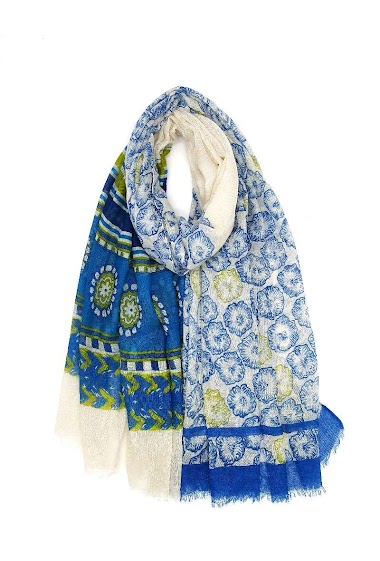 Grossiste M&P Accessoires - Foulard imprimé motif fleurs