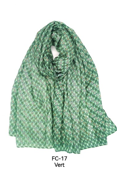 Wholesaler M&P Accessoires - Digitally printed scarf with golden paisley pattern