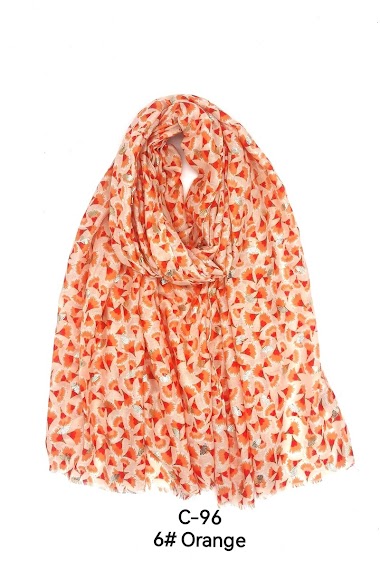 Wholesaler M&P Accessoires - Fan print scarf with gilding