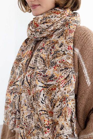 Wholesaler M&P Accessoires - Gradient print scarf with gilding