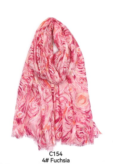 Wholesaler M&P Accessoires - Fancy printed scarf with gilding