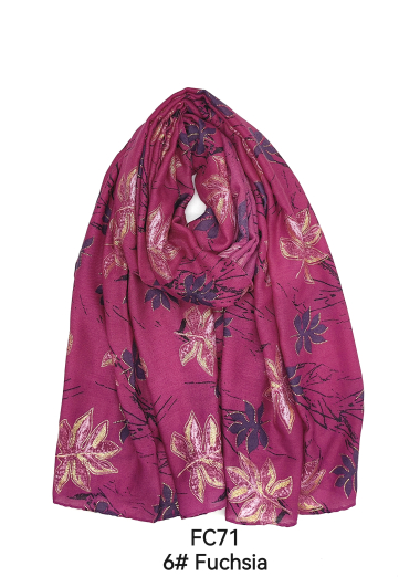 Wholesaler M&P Accessoires - Foil print scarf with gilding