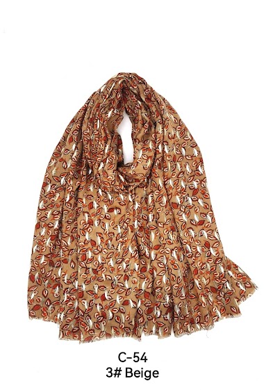Wholesaler M&P Accessoires - Leaf and gold print scarf