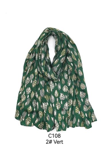 Wholesaler M&P Accessoires - Leaf print scarf with gilding