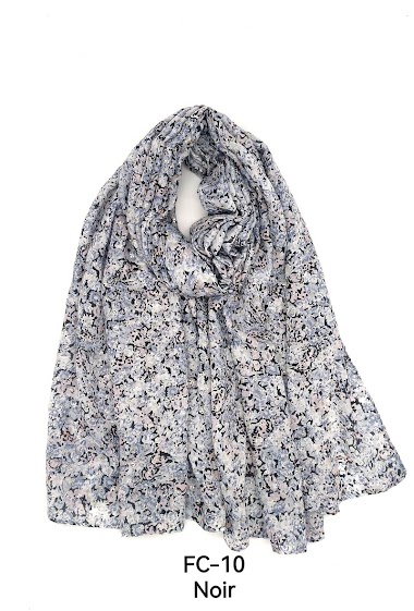 Wholesaler M&P Accessoires - Printed scarf with golden flower pattern