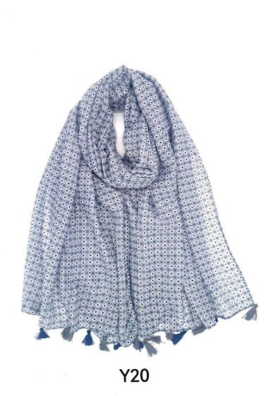 Wholesaler M&P Accessoires - Printed scarf with pompoms
