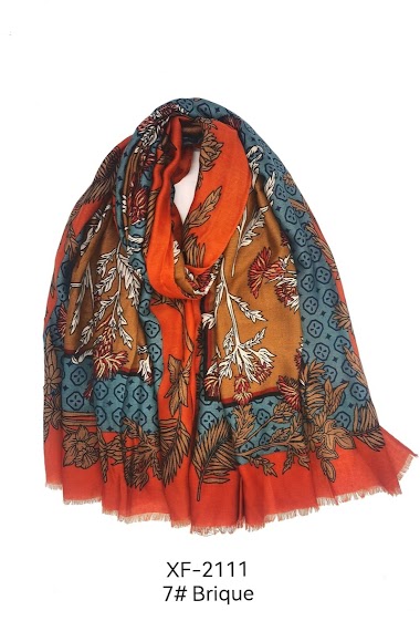 Wholesaler M&P Accessoires - Floral print and gilding scarf