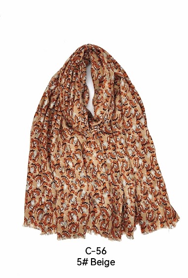 Wholesaler M&P Accessoires - Flower and gold print scarf