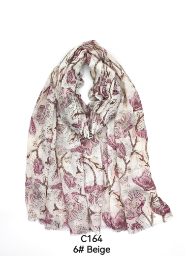 Wholesaler M&P Accessoires - Flower printed scarf with gilding