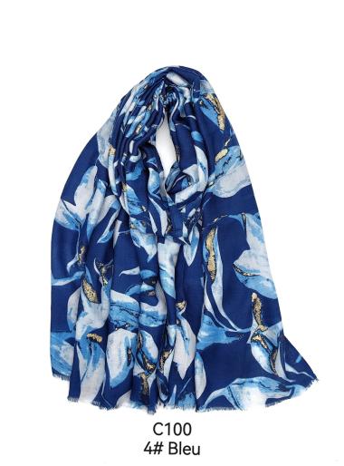 Wholesaler M&P Accessoires - Flower print scarf with gilding