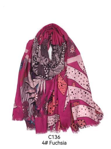Wholesaler M&P Accessoires - Floral and polka dot print scarf