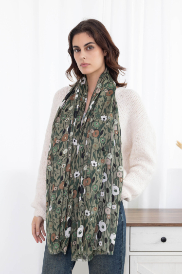 Grossiste M&P Accessoires - Foulard imprimé fleurs