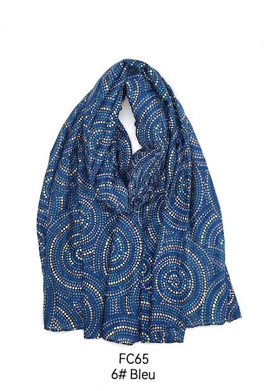 Wholesaler M&P Accessoires - Geometric print scarf with gilding