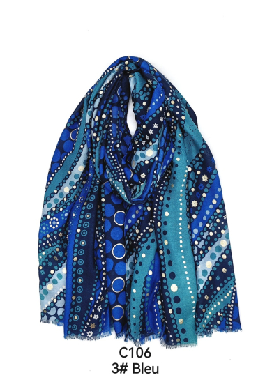 Wholesaler M&P Accessoires - Round geometric print scarf with gilding