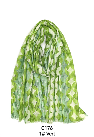 Wholesaler M&P Accessoires - Geometric wave print scarf with gilding