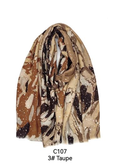 Wholesaler M&P Accessoires - Impressionist print scarf with gilding