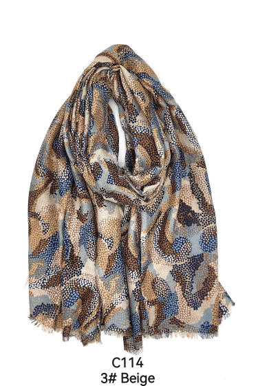 Wholesaler M&P Accessoires - Impressionist print scarf with sequins