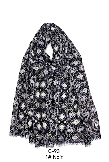 Wholesaler M&P Accessoires - Pattern printed scarf with gilding