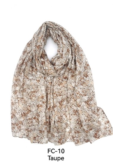 Wholesaler M&P Accessoires - Printed scarf with golden flower pattern